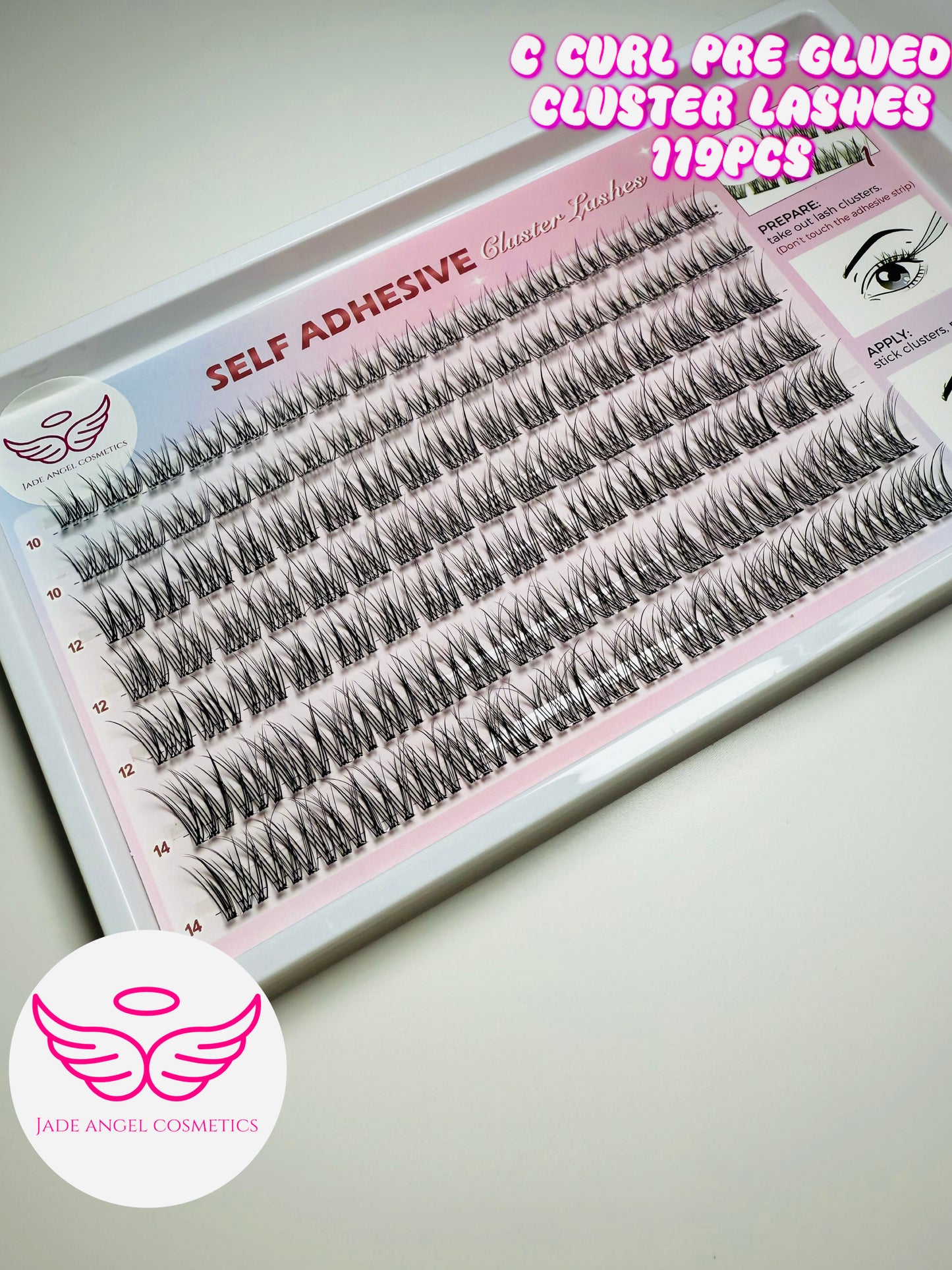 Natural pre-glued individual cluster lashes